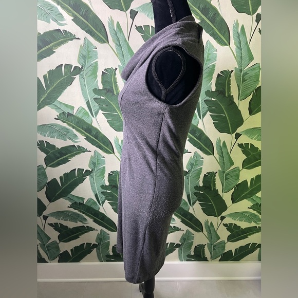 Ann Taylor Womens charcoal gray cowl neck shift wool blend dress 8 - Picture 6 of 12